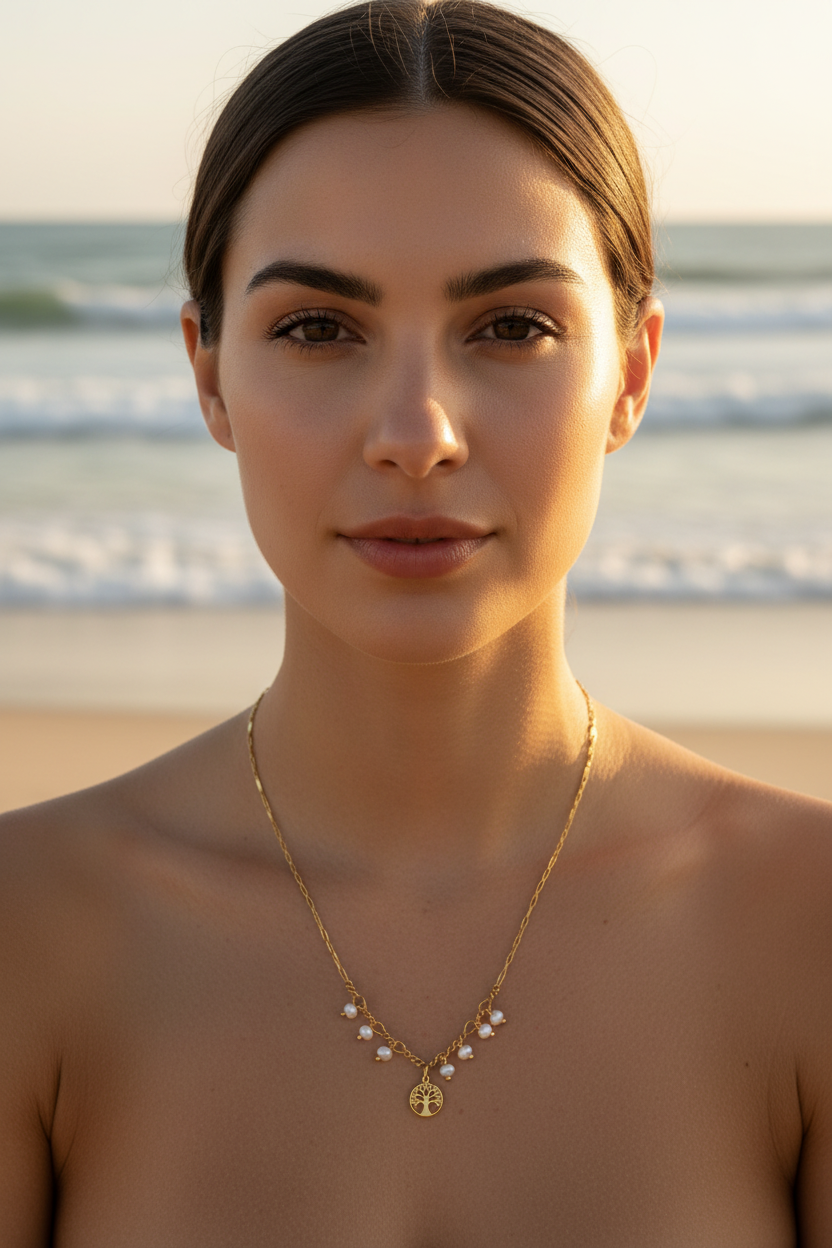 Collier arbre de vie avec perles - vue de face